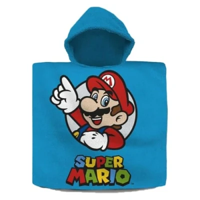 Afbeelding van Super Mario bad cape/poncho 60 x 120 cm katoen voor kinderen