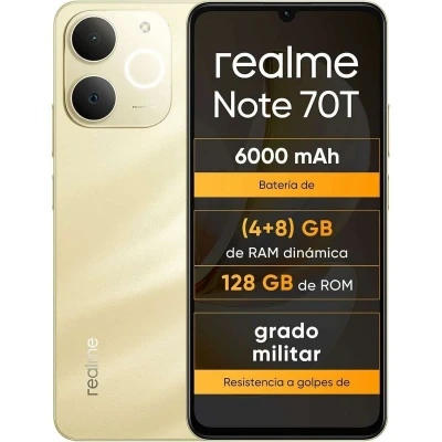 Afbeelding van realme Note 70T 17,1 cm (6.74&quot;) Dual SIM Android 15 4G USB Type C 4 GB 256 6000 mAh Zwart