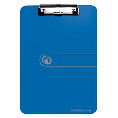Afbeelding van Herlitz 11226396 klembord A4 PP met klemmechanisme / ophangoog ondoorzichtig blauw