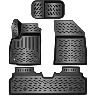 Afbeelding van ELMASLINE 3D Rubberen matten voor KIA EV3 (2024 2025) met Frunk 5 cm extra hoge rand Accessoires Vloermatten