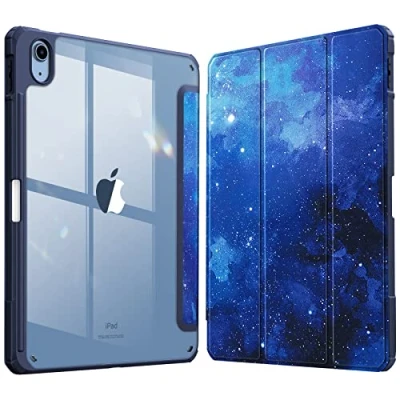 Afbeelding van FINTIE Hybride hoes compatibel met iPad 10e generatie 2022 (10,9 inch) [Ultradun] schokbestendige transparante beschermhoes geïntegreerde potloodhouder, automatische slaap/wake, sterrenhemel