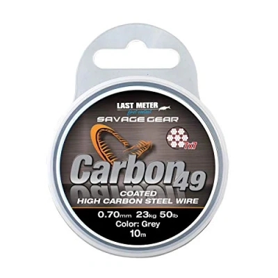 Afbeelding van Savage Gear Carbon49 Grey Coated High Carbon Steel Wire 10m Maat : 0.70mm 23 kilo 50lb