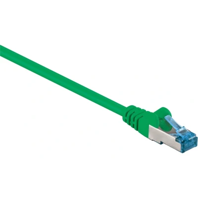 Afbeelding van goobay Verbindingskabel RJ 45 (M) naar 1 m SFTP, PiMF CAT 6a halogeenvrij, gevormd groen