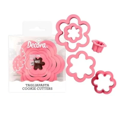 Afbeelding van Decora 0255313 6 stuks uitsteekvormen bloem serie 1,5 2,5 3,5 5 6,5 8 H 2,2 cm, kunststof, gesorteerd