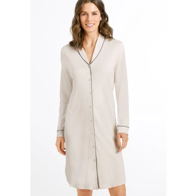 Afbeelding van Hanro dames Nachthemd met getipte bies in de kleur Beige, maat: L