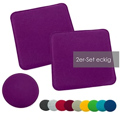 Afbeelding van heimtexland ® Typ631 Set van 2 vierkante stoelkussens vilt 35 x cm paars