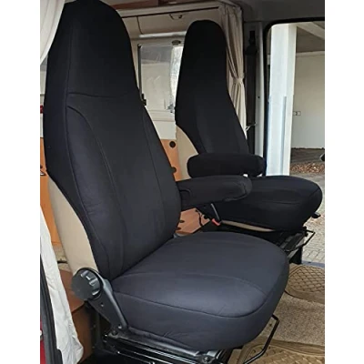 Afbeelding van BREMER SITZBEZÜGE Stoelhoezenset geschikt voor Ducato bestuurders en passagiersstoelen, 814 zwart
