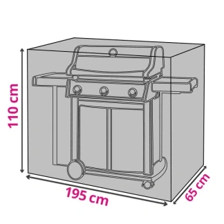 Afbeelding van BBQ hoes Rechthoekig Perel 195 x 65 110 cm (PP, Grijs)