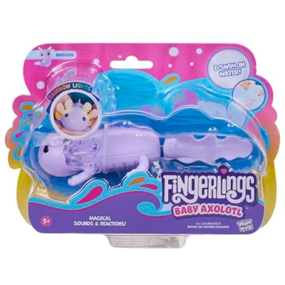 Afbeelding van Fingerlings Axolotl Auggie Interactieve Baby (violet), zwemt en licht op