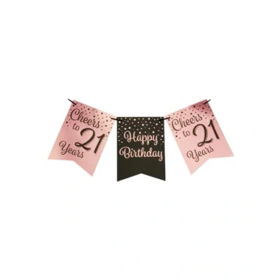 Afbeelding van Slinger Cheers to 21 years rose goud/zwart 6m