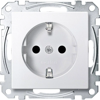 Afbeelding van Merten MEG2300 0419 Wandcontactdoos System M Polar wit