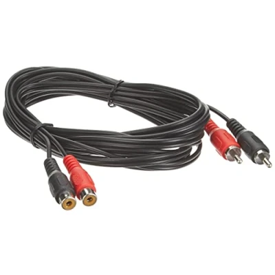 Afbeelding van PremiumCord Kjackcmf2 3 RCA man naar 2 vrouw kabel 3m stereo audio verlengkabel voor tv, mobiele telefoons, mp3, hifi, kleur zwart