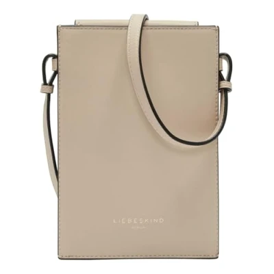 Afbeelding van LIEBESKIND BERLIN Leren Schoudertas Telefoontasje Hilla Mobile Pouch Sandcastle Beige