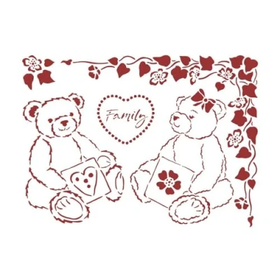 Afbeelding van Stamperia Stencil A5 Daydream Bears (KSD311) (DISCONTINUED)