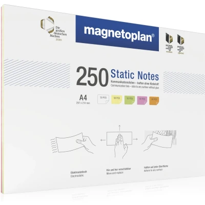 Afbeelding van Magnetoplan folieaansprakelijkheid noten DIN A4 5 kleuren (wit/geel/groen/roze/oranje) 250 stuks