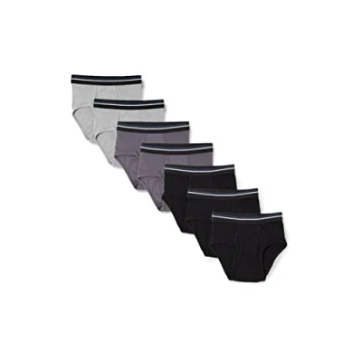 Image de Amazon Essentials Slip en Coton sans étiquette Men&#039;s, Pack of 7, Charbon/Gris Chiné/Noir, S