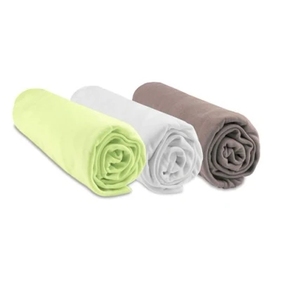 Image de Lot de 3 Draps housse Bambou 70x140 anis blanc taupe