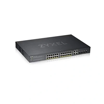 Afbeelding van Zyxel Nebula Smart Managed PoE Gigabit Ethernet Switch met 24 poorten, 375 W budget en 4 combo poorten hybride cloud modus, levenslange garantie [GS1920 24HPv2]