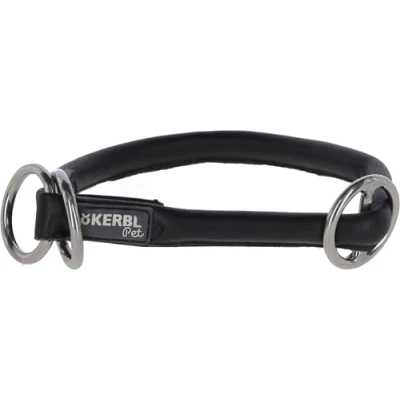 Afbeelding van Kerbl Halsband Roma Rundleer met Stopper Zwart 8mm 50cm