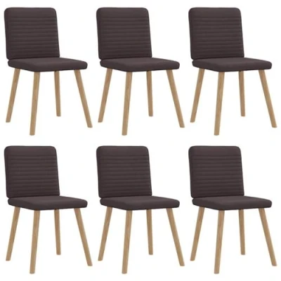 Image de vidaXL Chaises à manger lot de 6 marron foncé tissu3315442