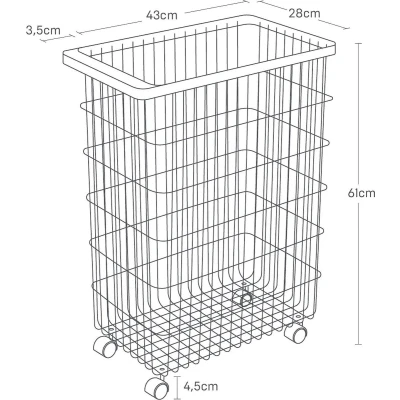Afbeelding van Yamazaki Wasmand op Wielen Tower Wit