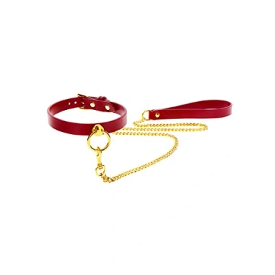 Afbeelding van Halsband met ketting Taboom Rood