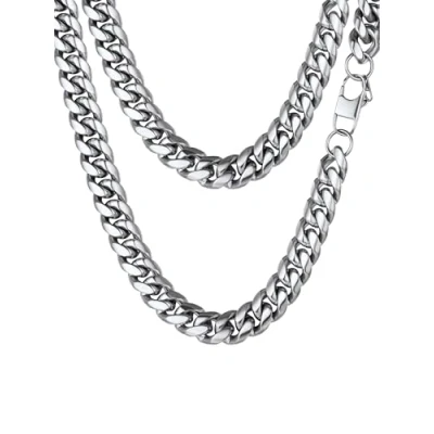 Afbeelding van PROSTEEL Halsketting voor heren, schakelketting, van staal/verguld/kleur zwart, modesieraad jongens en dames, breedte 4,8 mm/6 mm/10 mm/14 mm 8 maten verkrijgbaar, roestvrij staal, fluweel, zonder steen
