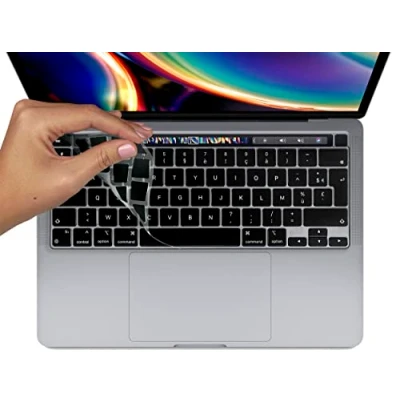 Afbeelding van MyGadget AZERTY Toetsenbordhoes voor Apple MacBook Pro 13 inch en 16 Touchbar, ultradunne siliconen bescherming, zwart