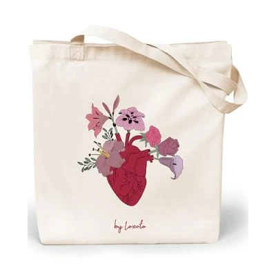 Afbeelding van Loxato totebag, stoffen tas, grote linnen damestas, tas van katoen, 100% juten extra breedte 8 cm, katoenen 35 x 42 cm