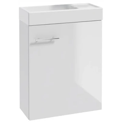 Afbeelding van Deftrans Wastafel voor gasten met onderkast 50 x 70 23 cm, kleine wastafelset gasten, wastafelmeubel, wit