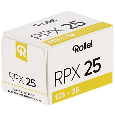 Afbeelding van Rollei RPX 25 Zwart wit negatieve folie 35 mm 36 voudig ISO varianten met hoge resolutie, fijne korrel en veelzijdig voor optimale resultaten