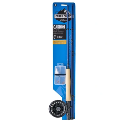 Afbeelding van Shakespeare Cedar Canyon Carbon 8ft #5/6 Vliegvishengel Kit (4 Delig) Vliegvisset