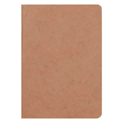 Afbeelding van Clairefontaine Age Bag 733100C Notitieboek, A5, 14,8 x 21 cm, wit, ideaal voor notities en tekeningen, 48 vellen, bruin, 1 stuk