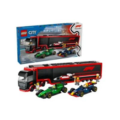 Afbeelding van LEGO City F1 truck met RB20 en AMR24 F1® auto&#039;s speelset 60445