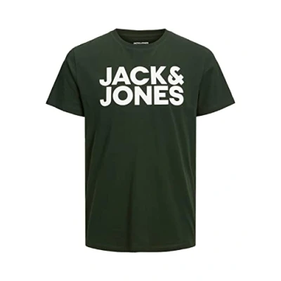 Image de JACK &amp; JONES Homme T shirt Jjecorp Logo Ss O Neck Noos, Mountain View/Fit : slim/Large Print L