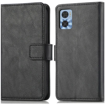Afbeelding van iMoshion Hoesje Geschikt voor Motorola Moto E22 Luxe Bookcase Zwart