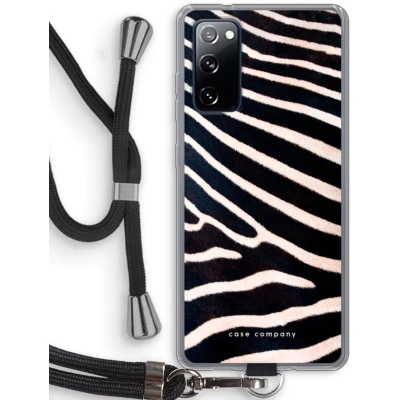 Afbeelding van hoesje met Koord geschikt voor Samsung Galaxy S20 FE / 5G Zebra Telefoonhoesje Zwart Bescherming aan alle Kanten en Over de Schermrand