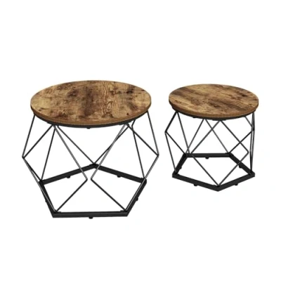 Afbeelding van Vicco Salontafel set Fyrk, Eiken rustiek, 50 x cm 2 delen