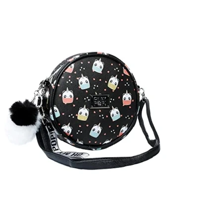 Afbeelding van Oh My Pop!, Handtas, Kleine ronde schoudertas Pandicorn, Zwart