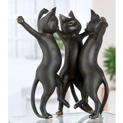 Afbeelding van GILDE Gatto figuur hars zwart metallic look kat H 30,5 cm B 17,5 D 16 decoratie, sculptuur, woonaccessoires, cadeau