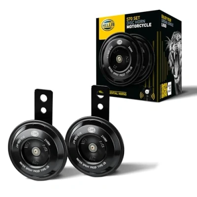 Image de HELLA Avertisseur sonore ESSENTIAL HORN S70 SET 12V 108dB(A) Plage de fréquences: 380/480Hz à tonalité grave/à aiguë électrique 3AL 012 588 011