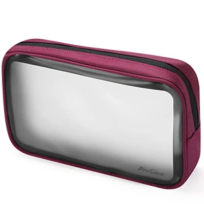 Afbeelding van ProCase Toilettas, vliegtuigtas, transparante toilettas voor handbagage in het vliegtuig, make uptas, reistas vloeistoffen koffer, opbergtas, Rood