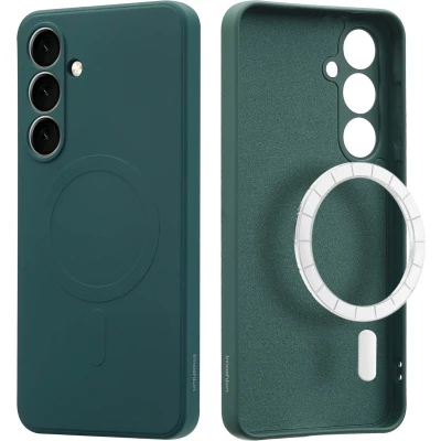 Afbeelding van imoshion Hoesje Geschikt voor Samsung Galaxy S24 FE Siliconen Color Backcover MagSafe Donkergroen