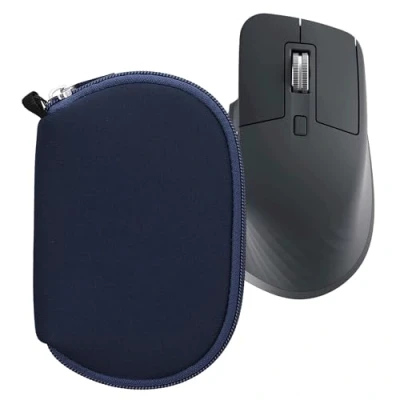 Afbeelding van kwmobile Beschermhoes compatibel met Logitech MX Master 3 / 3S 2S muis Neopreen draadloze muistas donkerblauw