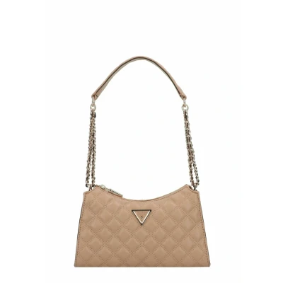 Afbeelding van GUESS Schoudertas Giully Top Zip Shoulder Bag Beige Lichtbruin