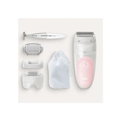 Afbeelding van Braun Silk épil 5 820 Wit/Roze Epilator + bikinistyler
