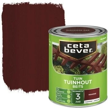 Afbeelding van Ceta Bever Tuinbeits Tuinhout Transparant 045 Mahonie Blanke lak &amp; Beits