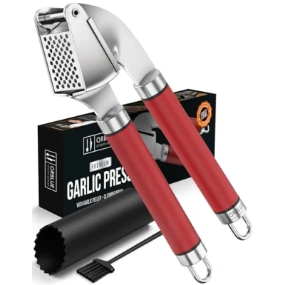 Afbeelding van Knoflookpers RVS [Premium] Professionele kwaliteit, gemakkelijk schoon te maken &amp; Crusher