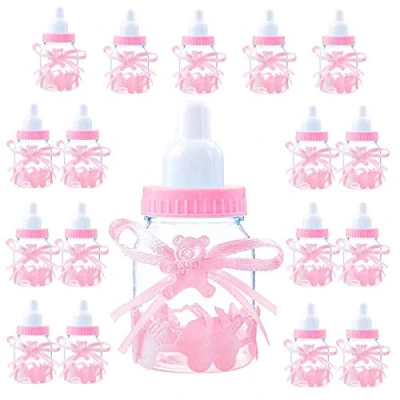Afbeelding van Babyfeest Meisje Decoratie Snoepjes Doos 18 Fles Roze Nieuw Geboren, Babyshower, Babyborrel Gastgeschenken Doop Cadeaupakket (4cm*4cm*9cm) 18Pcs