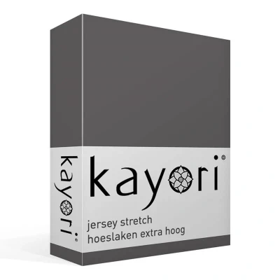 Afbeelding van Kayori Shizu Hoeslaken stretch Jersey Antracite 90 100/200 220 1 persoons (Kleur: Antracite)